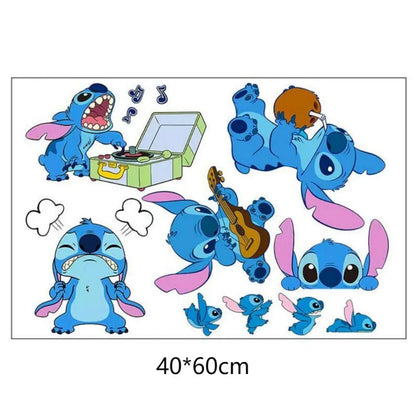 MINISO Autocollants Muraux Dessin Animé Lilo & Stitch pour Chambre d'Enfant, Maternelle, Salon, Chambre à Coucher, Décoration Murale, Poster Animé