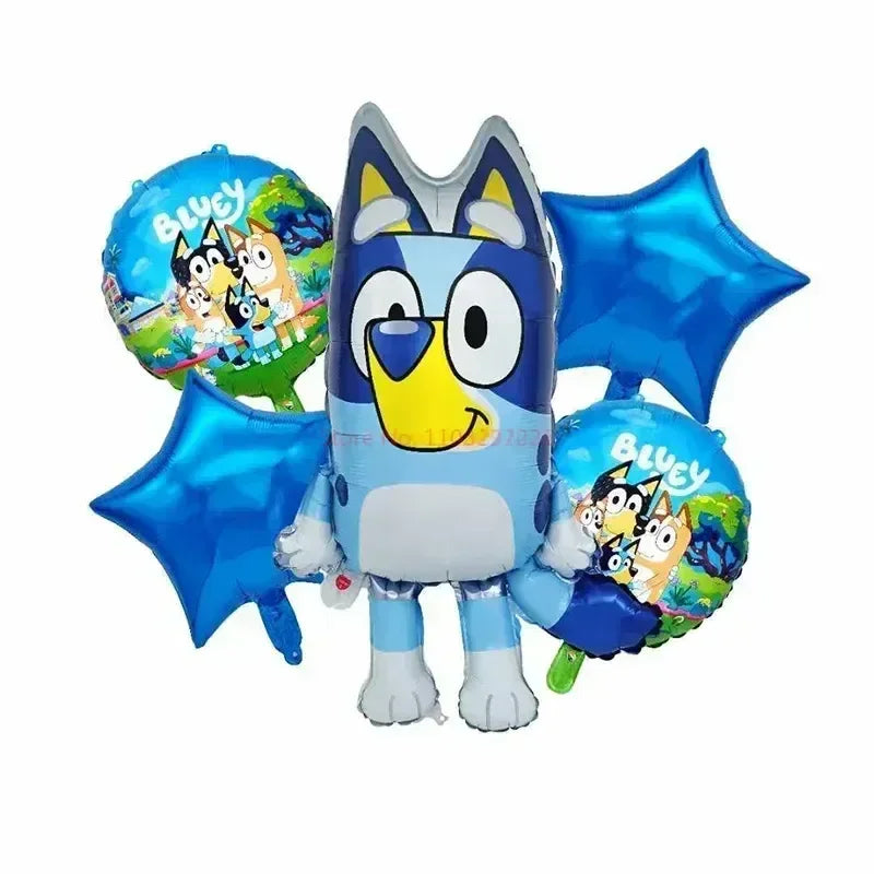 Moose Cartoon Bluey Famille Ballon en Aluminium Jeux Jouets Bleus Oranges Kit de Décoration de Ballons Bluey Fournitures de Fête d'Anniversaire Cadeaux Jouets