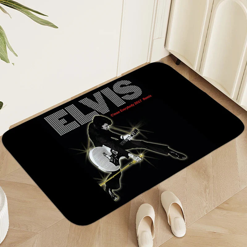 Tapis de chambre Elvis lavable antidérapant, tapis de cuisine, salon, salle de bain, paillasson d'entrée, tapis de couloir