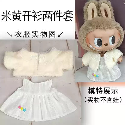 LABUBU Time To Chill TPR Vinyl Doll Clothes Changeable Outfit Set Dress Up Costume Replacement Collectible Toy Gift