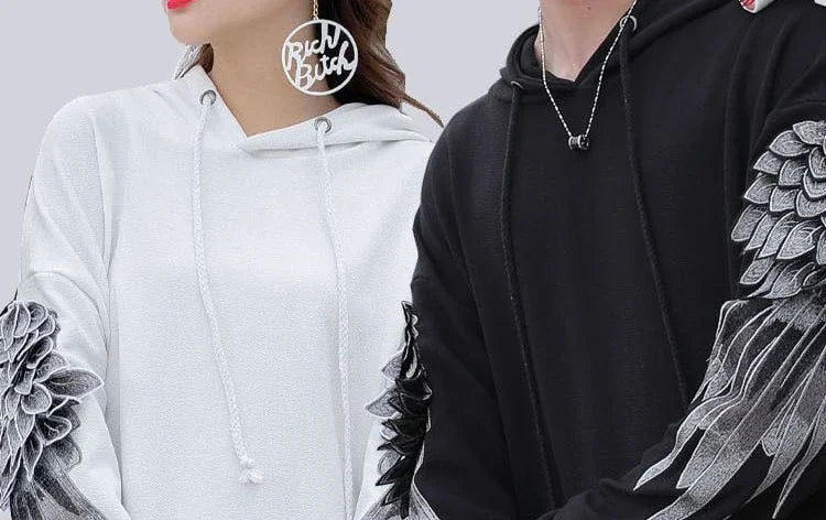 Hoodie brodé pour hommes, streetwear de luxe blanc sans marque, automne, pas cher, Emo, style Hip Hop