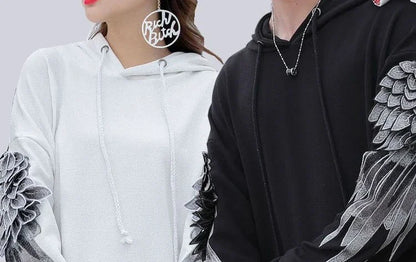 Hoodie brodé pour hommes, streetwear de luxe blanc sans marque, automne, pas cher, Emo, style Hip Hop
