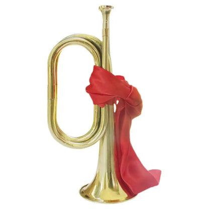 Trompette à Charge dorée avec écharpe rouge pour groupe, Instrument en laiton pour adolescent débutant, corne à vent, Instrument de musique de scène