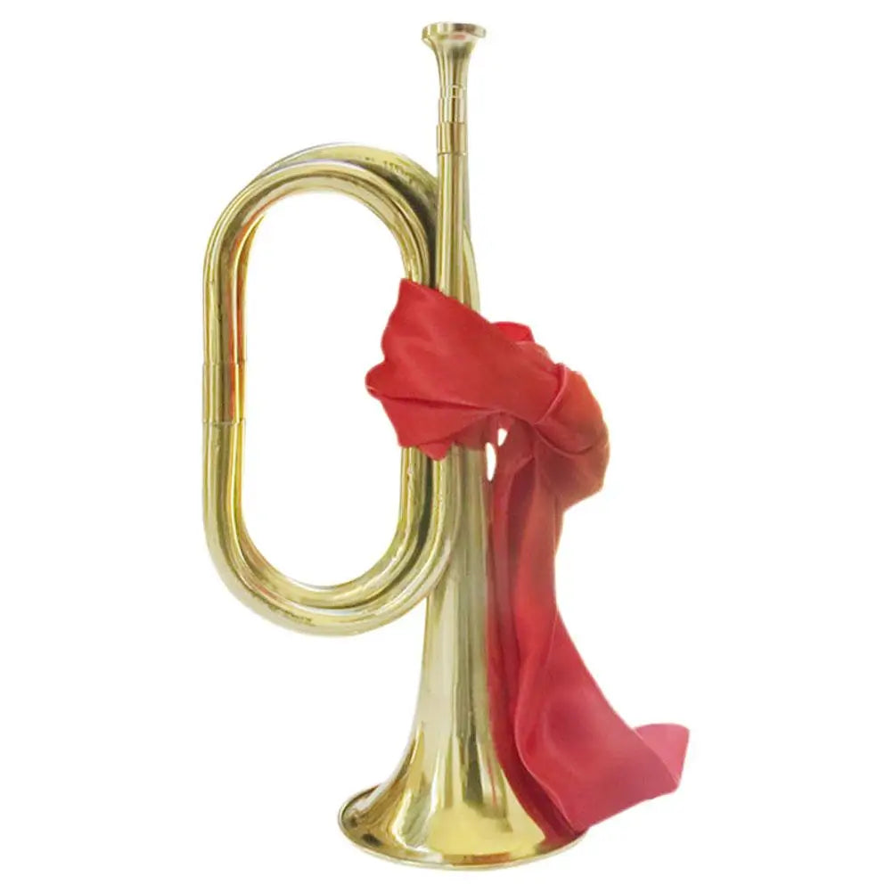 Trompette à Charge dorée avec écharpe rouge pour groupe, Instrument en laiton pour adolescent débutant, corne à vent, Instrument de musique de scène