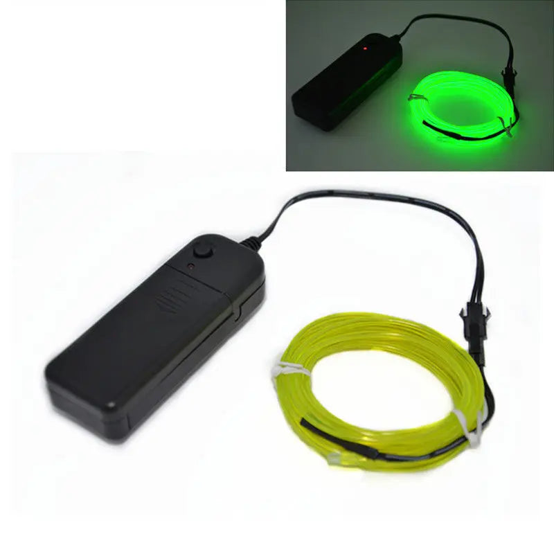 Câble lumineux EL Wire 1m/3m/5m, lumières d'ambiance intérieure de voiture, fête de danse, maison, néon, bricolage, Costumes, décoration, bande LED, lumière ambiante