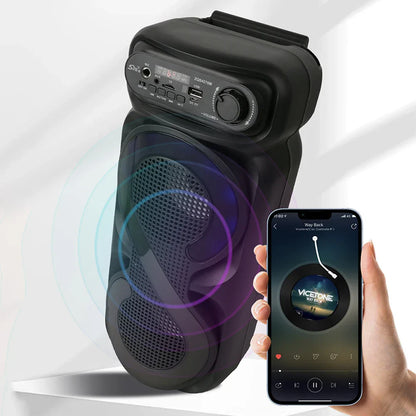 Bluetooth-Compatible Speaker Karaoke Speaker with RGB Light Portable Boombox USB/TF Outdoor Speaker Remote Control for Karaoke