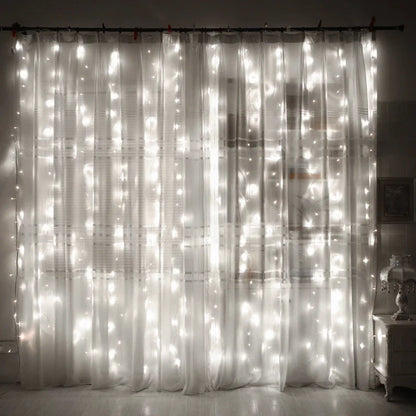 USB Curtain String Lights 8 Lighting Modes LED Light for Outdoor Garden Wedding Christmas New Year Home Decoration