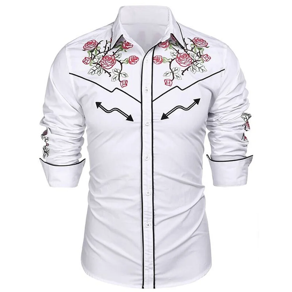 Chemise en denim western pour homme, confortable et douce, à manches longues, idéale pour le quotidien, avec boutons tendance