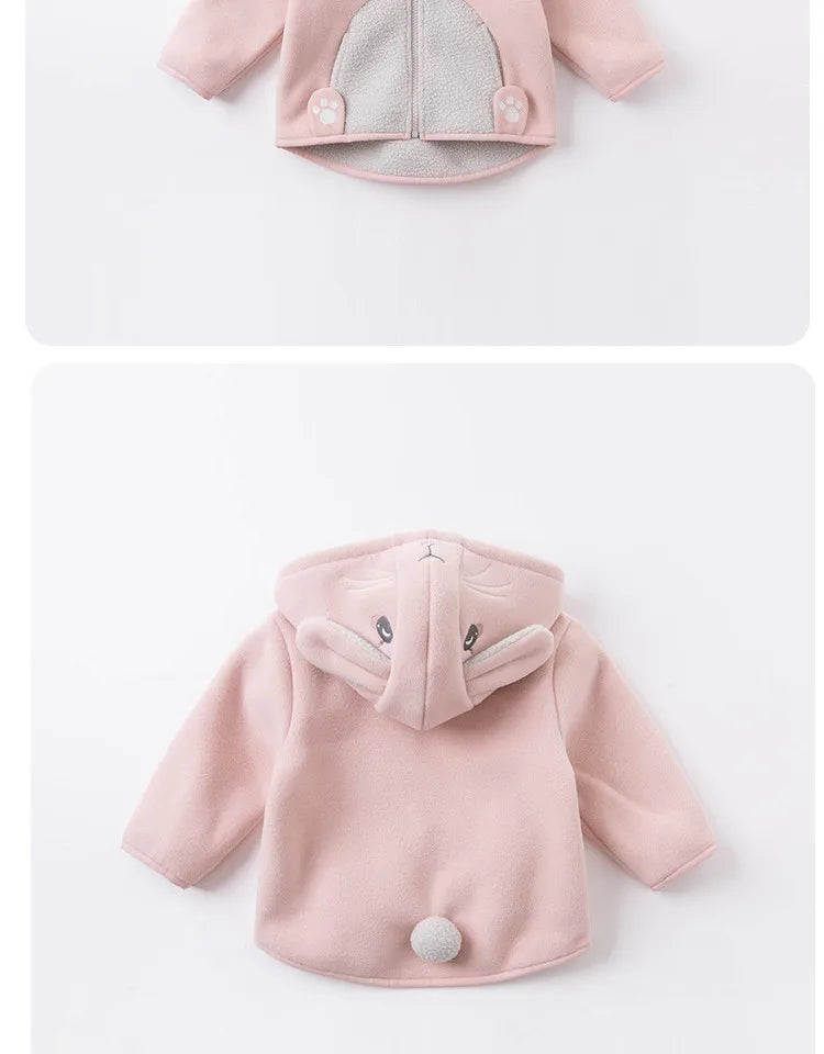 Dave Bella Cute Animal Shape Children Hoodie Cartoon Boys Girls Coat Autumn Warm Hooded Outerwear Toddler Girl Clothes DBX14462