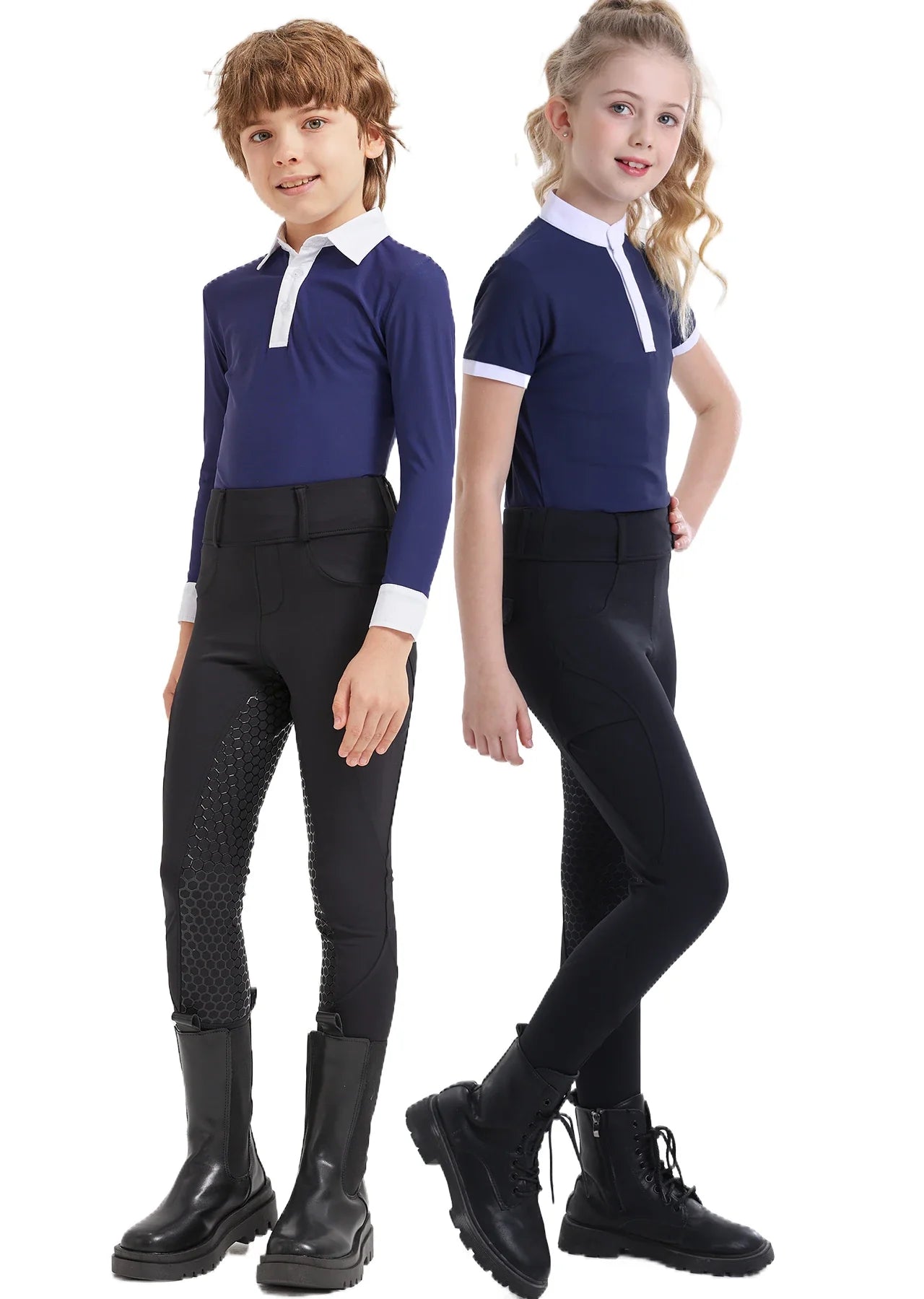 Summer children's equestrian pants high elasticity knitted children's horse riding pants full silicone