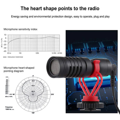 Microphone de fusil de chasse vidéo à condensateur pour entretien professionnel, avec câble Audio de 3.5mm, pour caméscope DSLR DV, iPhone, Smartphone Android