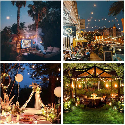 G40 Solar Outdoor String Lights, with remote controls, shatterproof globe bulb, IP65 waterproof, Patio Light for Garden Decor