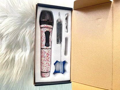 Microphone à main sans fil en strass, micro à fréquence fixe UHF pour fête, karaoké, église professionnelle, spectacle, cadeau de réunion