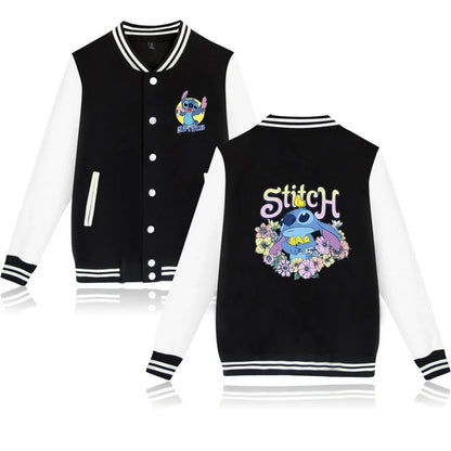 Lilo Stitch Baseball Jacket Men Women Hip Hop Harajuku Jackets Streetwear Kids Boys Girls Loose College Coats