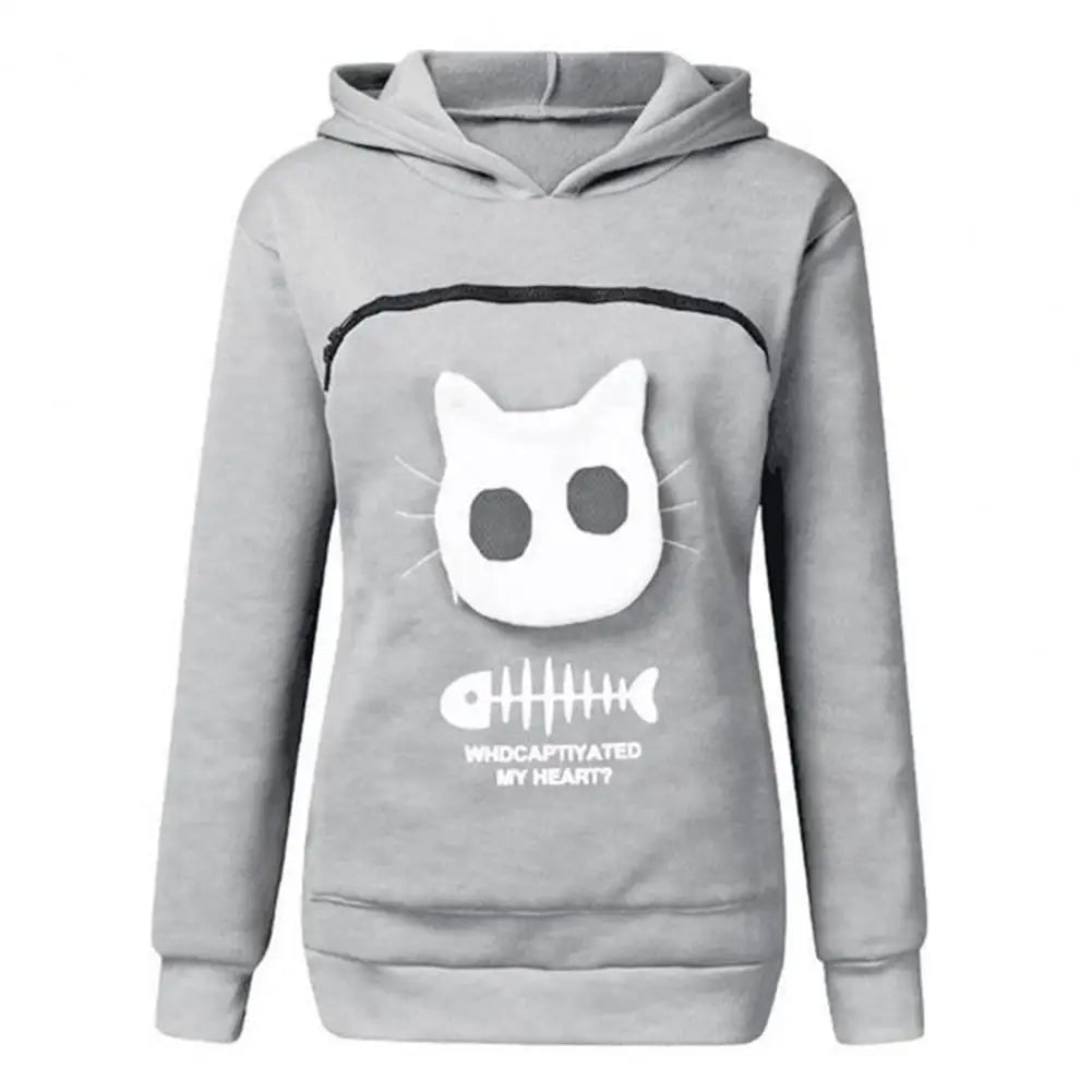 Hoodie Sweatshirt Cat Lovers Hoodie Kangaroo Dog Pet Paw Pullovers Cuddle Pouch Sweatshirt Pocket Animal Ear Hooded Dropshipping