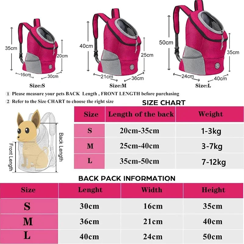 Pet Backpack for Small and Medium Dogs, Pet Carrier Backpack, Breathable Travel, Dog Carrier, Pet Transport Supplies