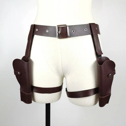 Ceinture de cosplay de police ChimTomb Raider Lara Croft, étui de cow-boy occidental, accessoires de jeu de plis, accessoires, 2024
