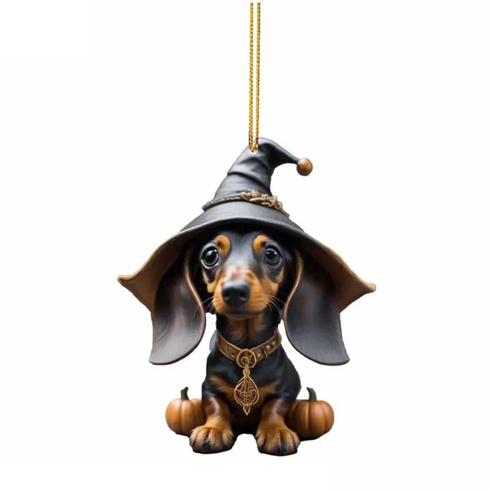 Cute Dog Car Hanging Home Tree Pendant Halloween Christmas Tree Pendant Home Decoration Window Car Ornament Backpack Ornament
