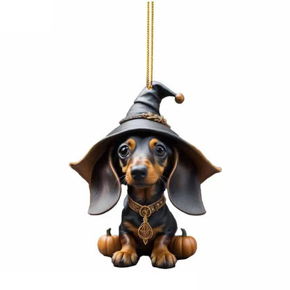 Cute Dog Car Hanging Home Tree Pendant Halloween Christmas Tree Pendant Home Decoration Window Car Ornament Backpack Ornament