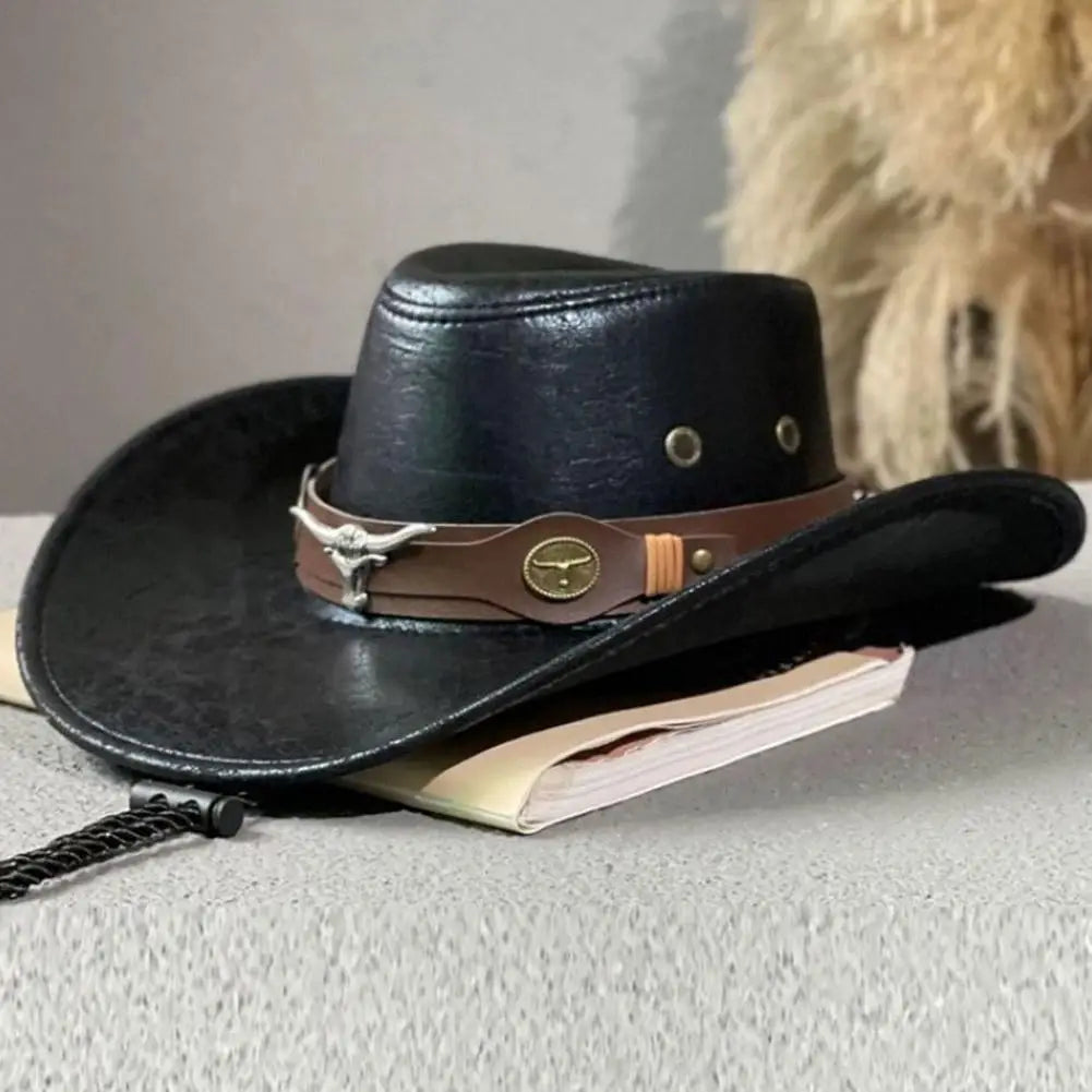 Men's and Women's Classic Retro Western Cowboy Hat, Men's and Women's Rivet Jazz Cap, Summer and Autumn Visors, Party Cosplay Hat