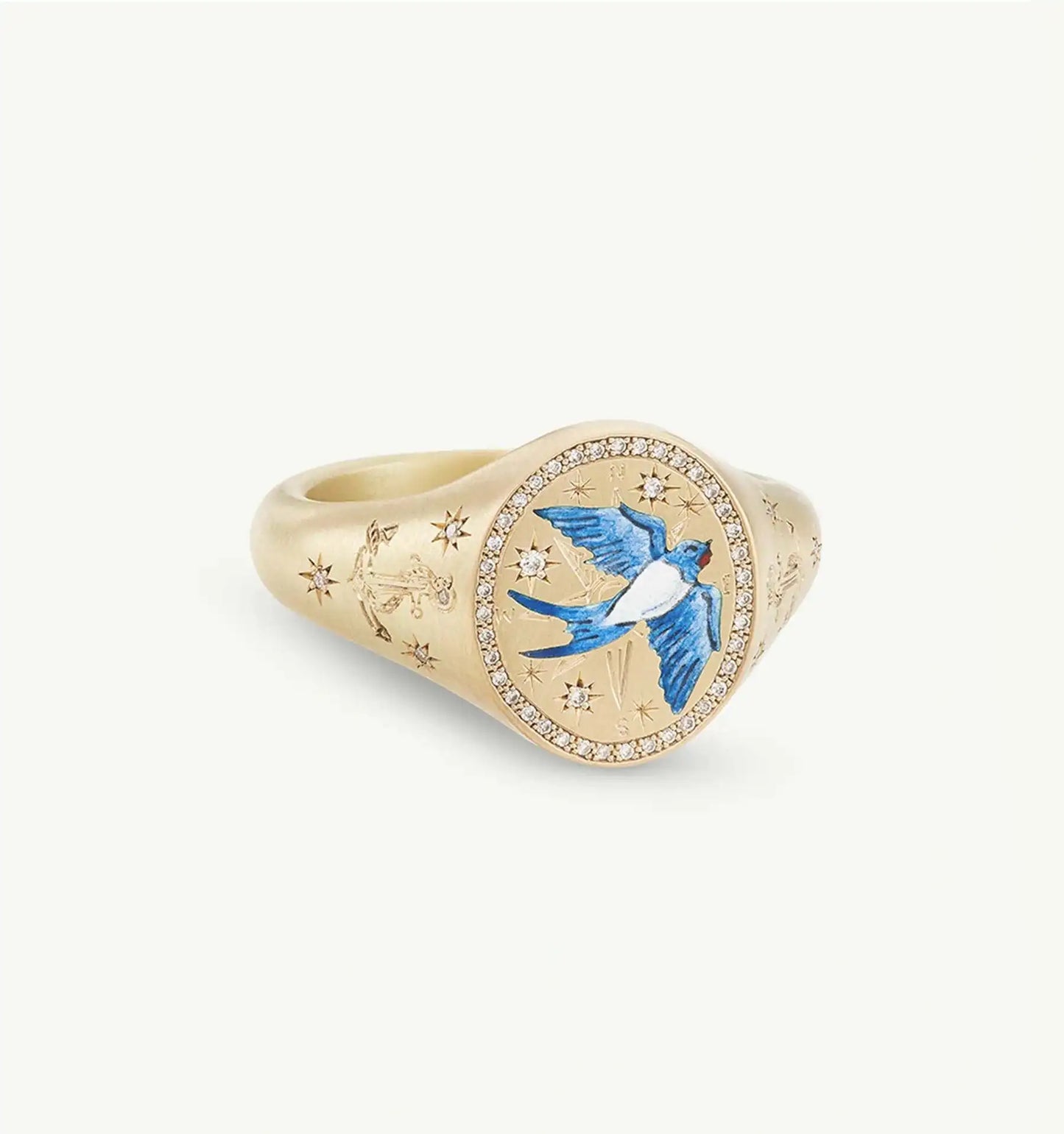 Fashionable and popular stainless steel painted ring, for Valentine's Day, Lion, Mermaid, Love, gold plated, women's jewelry, тильц®