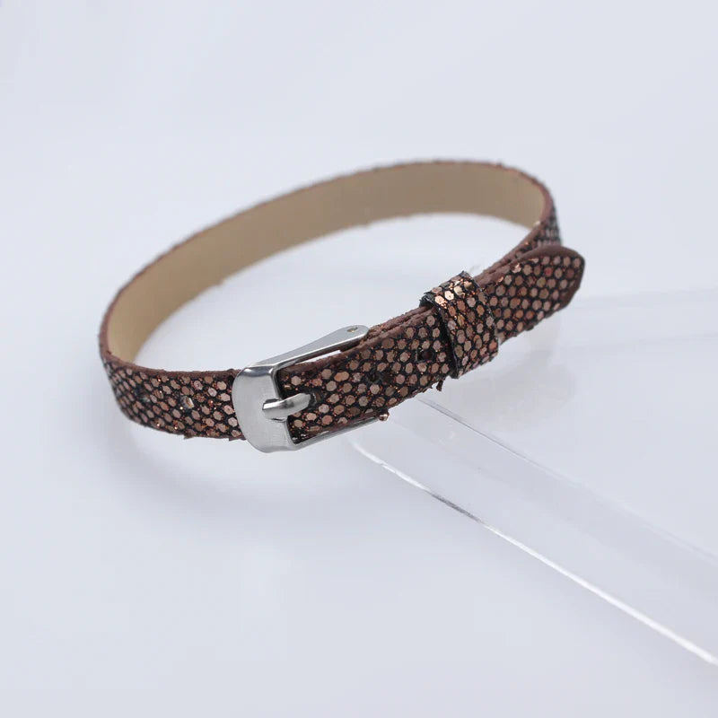 Bracelet à paillettes scintillantes, 8mm de largeur, 21cm de longueur, breloques coulissantes, lettres de l'alphabet, bijoux à bricoler soi-même, cadeau pour femmes et enfants