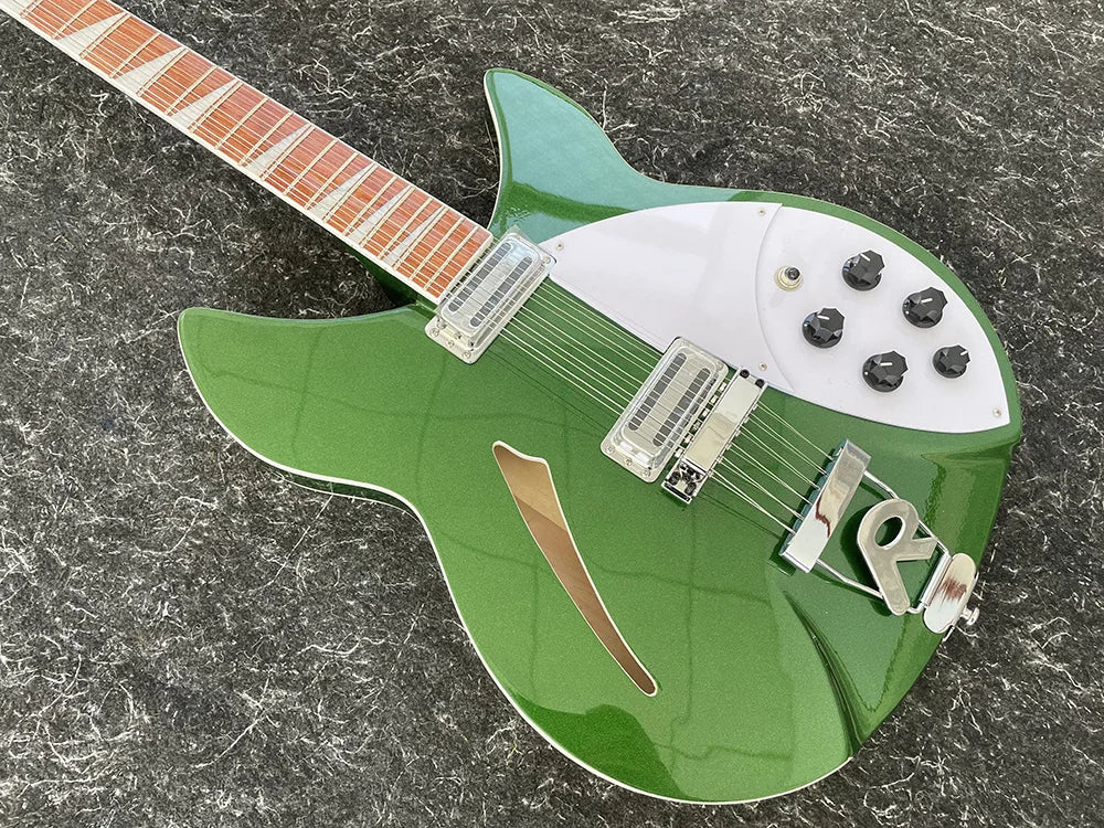 electric guitar，metallic green color,360 12strings，2-Piece Pickup，Rosewood Fingerboard，high quality guitar，free shipping
