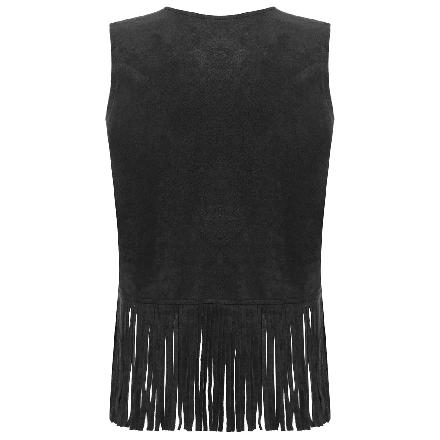 Costume de Cosplay Hippie pour femmes, Cowgirl occidentale, Vintage, débardeur à franges ajourées, gilet à franges, gilet Disco des années 70 en Faux daim