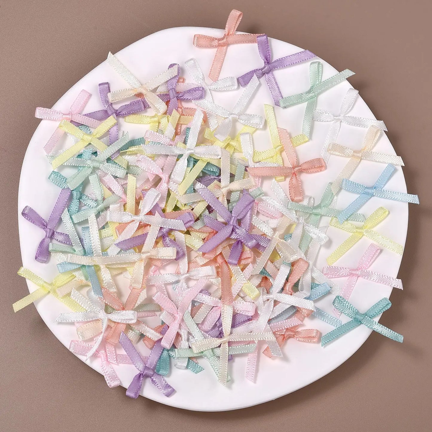 100 mini-nœuds en ruban, fleurs en satin, nœuds à faire soi-même, embellissements pour l'artisanat, accessoires pour l'artisanat, fournitures de décoration de Noël