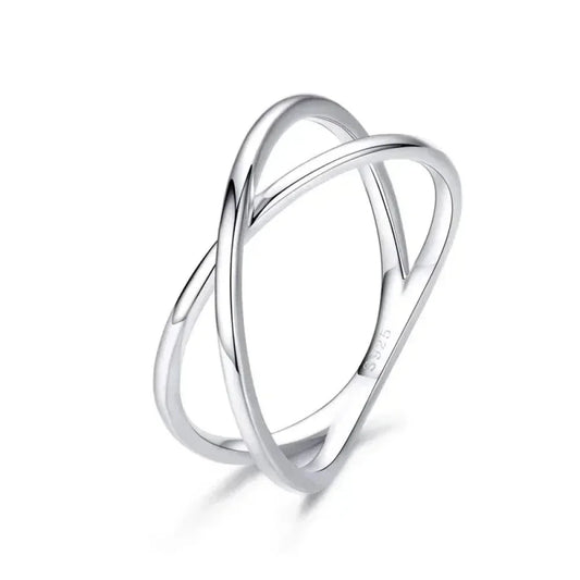 Breathtaking 14K Gold Plated X Ring - Elegant Minimalist 925 Sterling Silver Cross Ring For Women - Promise Jewelry Scr543