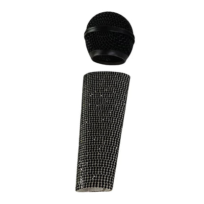 New Glitter Microphone Cover Mesh Head, Glitter Microphone Decorative Sleeve for SM58 Beta58A Wireless Microphone