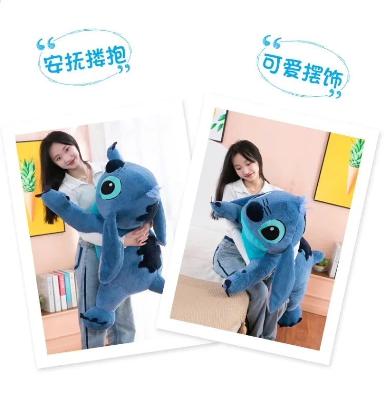 Peluche Stitchou de 100 cm, grande taille, oreiller long, jouet pour fille, jambes serrées, cadeau d'anniversaire pour enfant