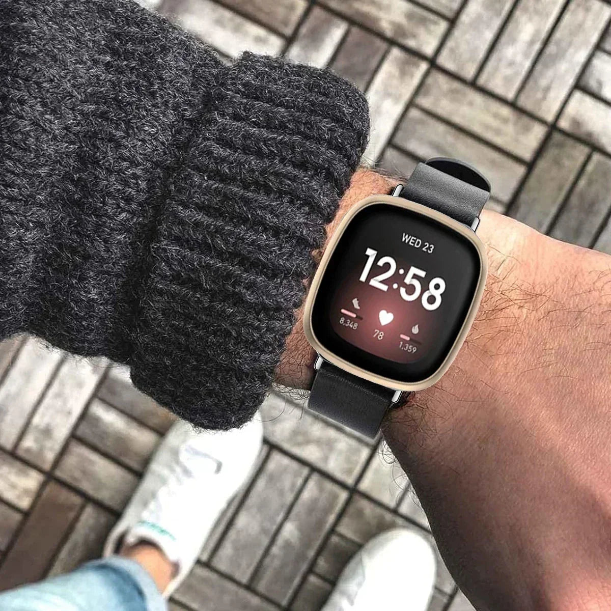Strap For Fitbit Versa 2 Lite Leather Band SmartWatch Bracelet For Fitbit Versa3 4 Sense Correa Watchband Pin Buckle Accessories