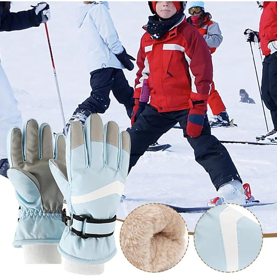 Gants de Ski d'hiver pour enfants, robustes, chauds, coupe-vent, pour Sports de plein air, garçons et filles, pour 3-14 ans