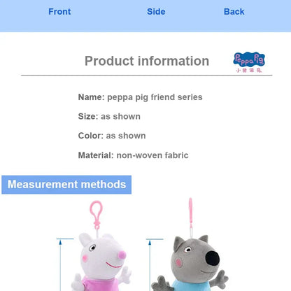 19CM Genuine Peppa Pig George Stuffed Plush Toys High Quality Keyring Hot Cartoon Animal Doll Pendant Children's Birthday Gifts