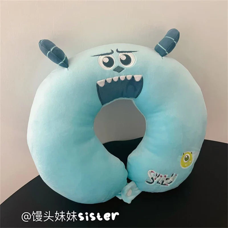 Cartoon Stitch U-shaped Neck Pillow Kawaii Stuffed Anime Comfortable Alien Sullivan Nap Pillow Airplane Travel Pillow Xmas Gifts