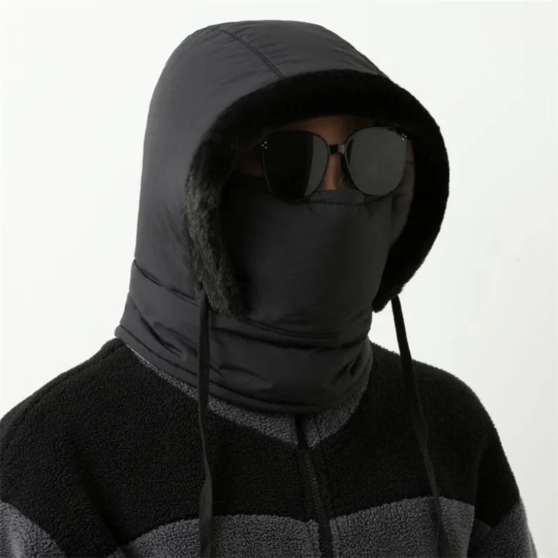 Chapeau chaud d'hiver pour hommes et femmes, Protection des oreilles de cyclisme d'automne et d'hiver avec velours épais pour la Protection contre le froid