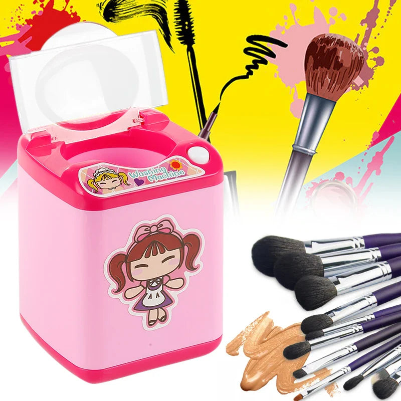 Mini machine à laver électrique pour pinceaux de maquillage - Nettoie et essore les pinceaux - Jouet pour brosses à maquillage - Œuf de beauté - Nettoie les pinceaux de maquillage