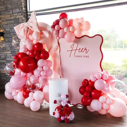 Kit d'arc de ballons du jour de Léon, rouge et rose, décoration pour fête préChristophe, anniversaire, mariage, nouvel an, sexe, 75 pièces
