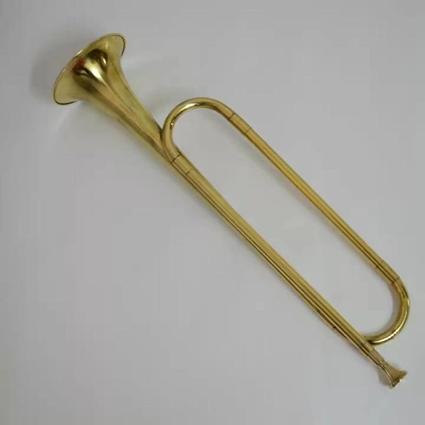 Trompette de cavalerie en laiton doré, Instrument de musique BB Bugle pour atmosphère de Festival