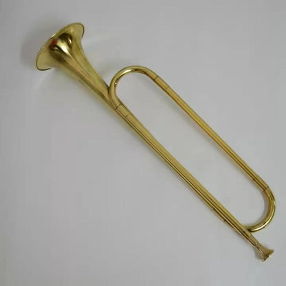 Trompette de cavalerie en laiton doré, Instrument de musique BB Bugle pour atmosphère de Festival