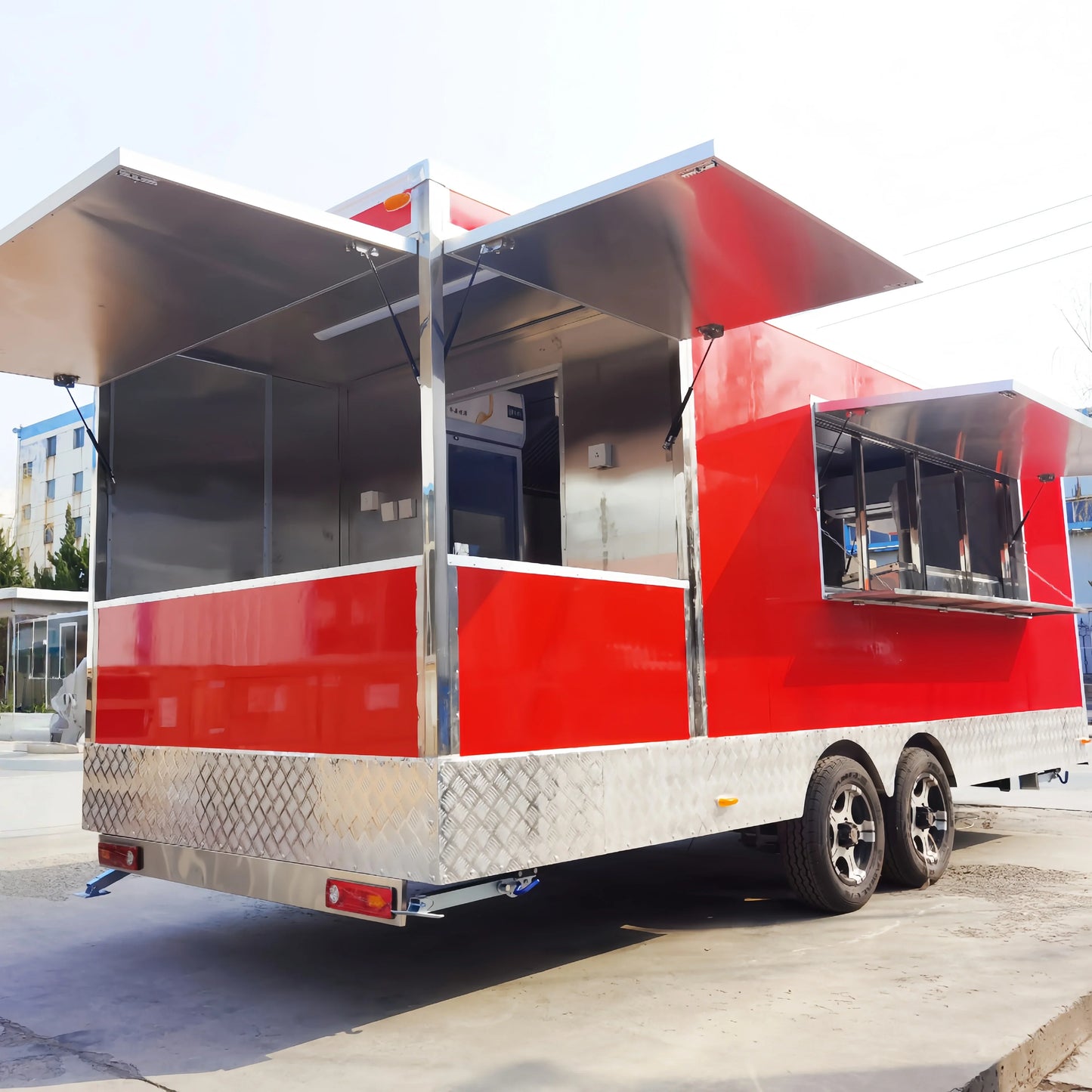 Customzied Food Truck Trailer for Sale Mobile Crepe Pizza Cart Tent Caravan for Camping And Catering