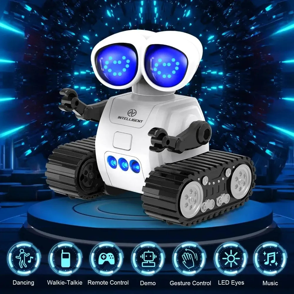 Jouet robot télécommandé Rechargeable avec musique, yeux LED, talkie-walkie, jouet robot pour enfants, robot RC pour enfants