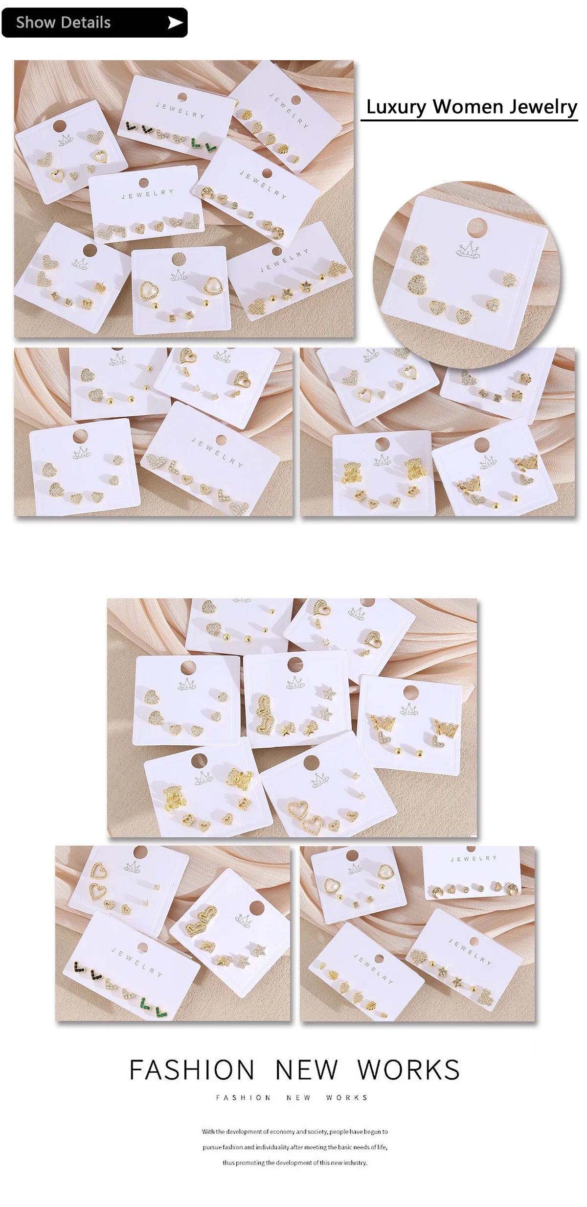 MHS.SUN-Ensemble de Boucles d'Oreilles Creuses en Forme de Cœur, pour Femme et Fille, 3 Paires