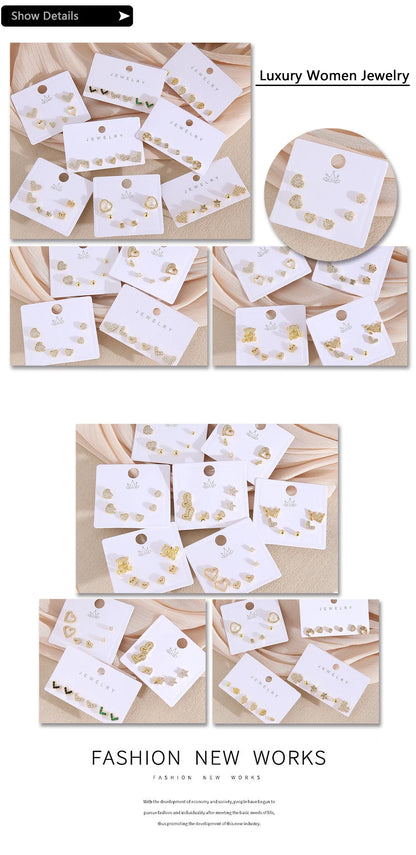 MHS.SUN-Ensemble de Boucles d'Oreilles Creuses en Forme de Cœur, pour Femme et Fille, 3 Paires