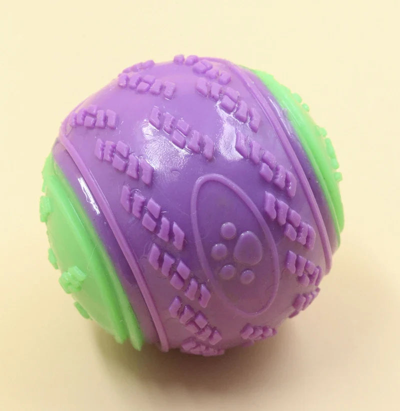 Interactive dog toys, soft TPR pet tooth cleaning toys, bite resistance, squeaky ball