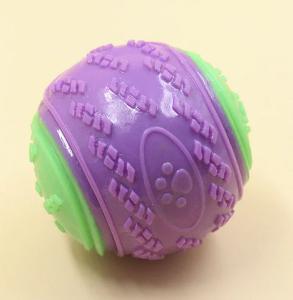 Interactive dog toys, soft TPR pet tooth cleaning toys, bite resistance, squeaky ball