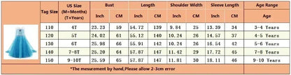 Elsa Dresses for Girls Princess Party Elsa Costume Snow Queen 2 Cosplay Elza Vestidos Hair Accessory Set Halloween Girls Clothes