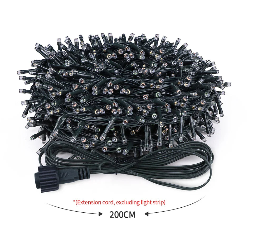 Energy Saving LED Outdoor Garden String Lights 10M 20M 30M 50M 100M Solar/EU/US Plug Charging LED Christmas Lawn Luminous Lamp