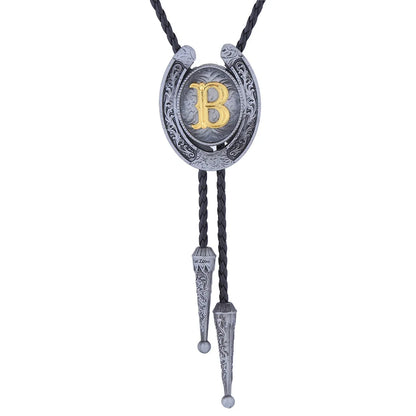 RechicGu-26 lettres Bolo pour homme, style western, cow-boy, cow-girl, cravate en cuir, collier rodéo, bijoux cadeaux, Dropshipping